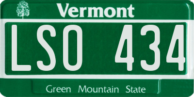VT license plate LSO434