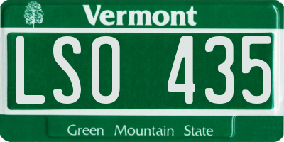 VT license plate LSO435