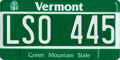 VT license plate LSO445