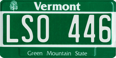 VT license plate LSO446