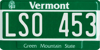 VT license plate LSO453