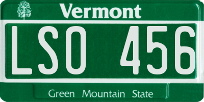 VT license plate LSO456