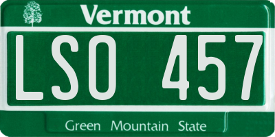 VT license plate LSO457