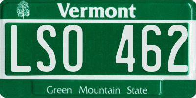 VT license plate LSO462