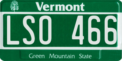VT license plate LSO466