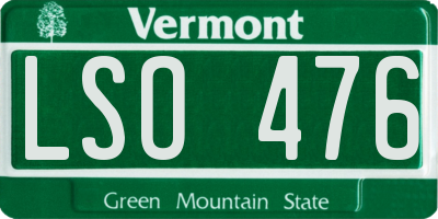 VT license plate LSO476