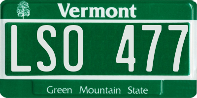 VT license plate LSO477