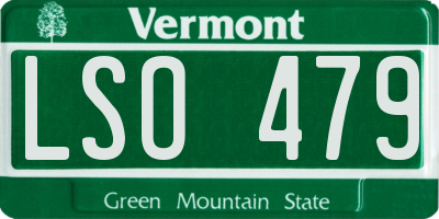 VT license plate LSO479