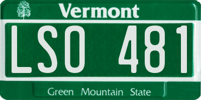 VT license plate LSO481