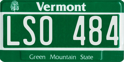 VT license plate LSO484