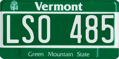 VT license plate LSO485
