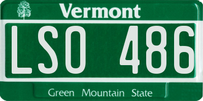 VT license plate LSO486