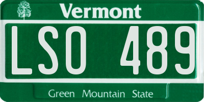 VT license plate LSO489