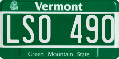 VT license plate LSO490