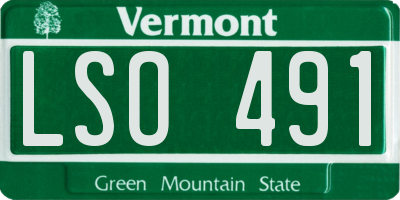 VT license plate LSO491