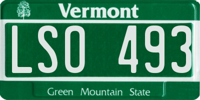 VT license plate LSO493