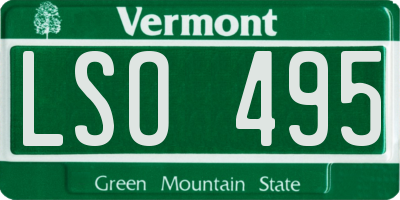VT license plate LSO495