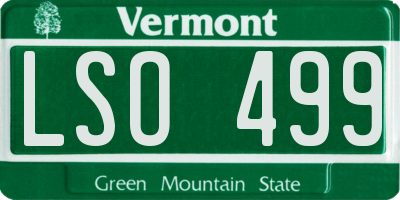 VT license plate LSO499