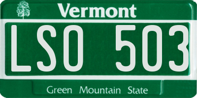 VT license plate LSO503