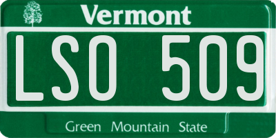 VT license plate LSO509