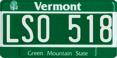 VT license plate LSO518