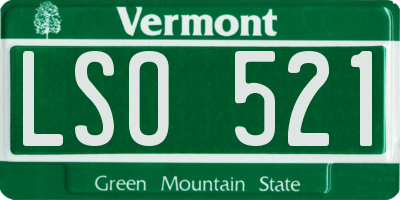 VT license plate LSO521