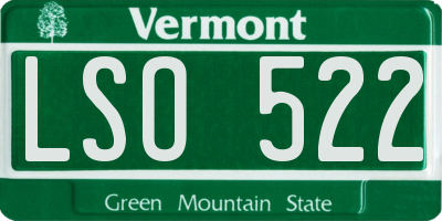 VT license plate LSO522
