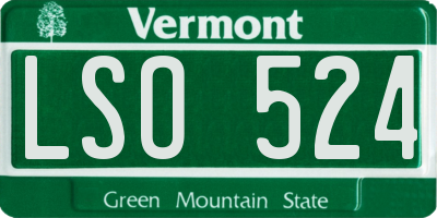 VT license plate LSO524