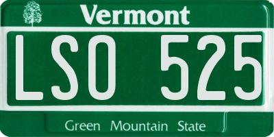 VT license plate LSO525