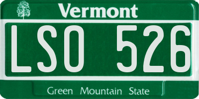 VT license plate LSO526