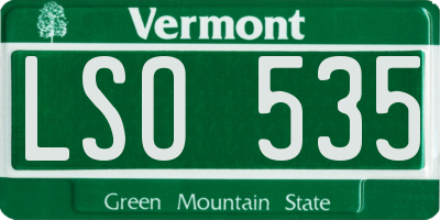 VT license plate LSO535