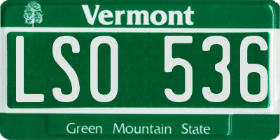 VT license plate LSO536
