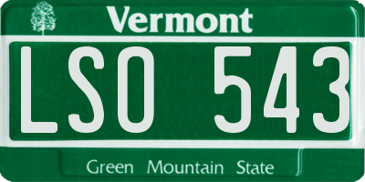 VT license plate LSO543
