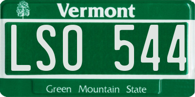 VT license plate LSO544