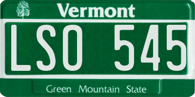 VT license plate LSO545