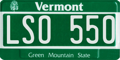 VT license plate LSO550