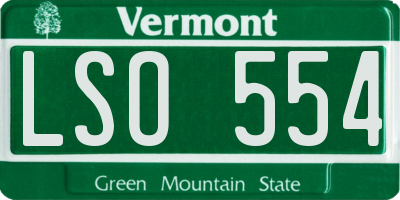 VT license plate LSO554