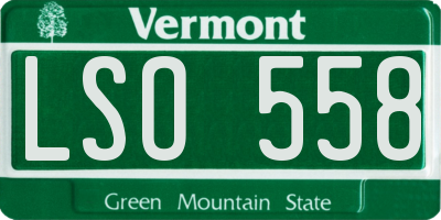 VT license plate LSO558