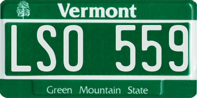 VT license plate LSO559