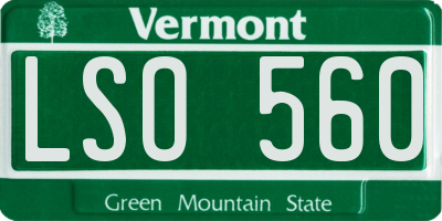 VT license plate LSO560