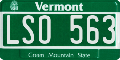 VT license plate LSO563