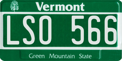VT license plate LSO566