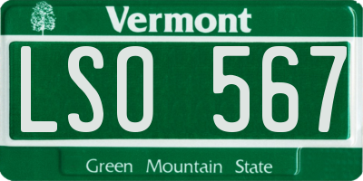 VT license plate LSO567