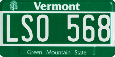 VT license plate LSO568