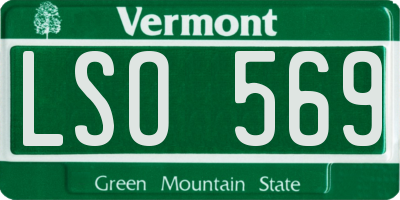 VT license plate LSO569