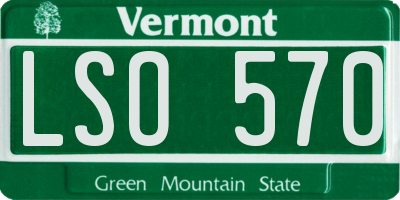 VT license plate LSO570