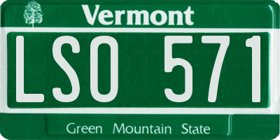 VT license plate LSO571