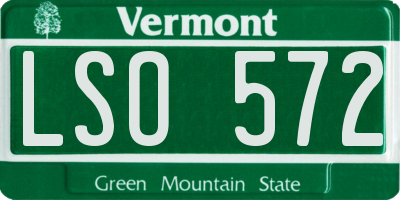 VT license plate LSO572