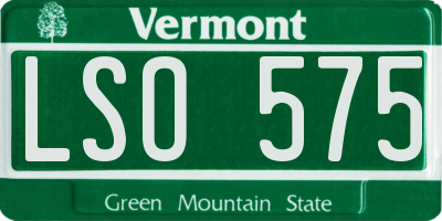 VT license plate LSO575