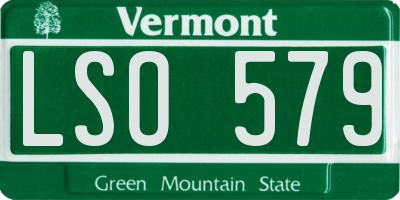 VT license plate LSO579